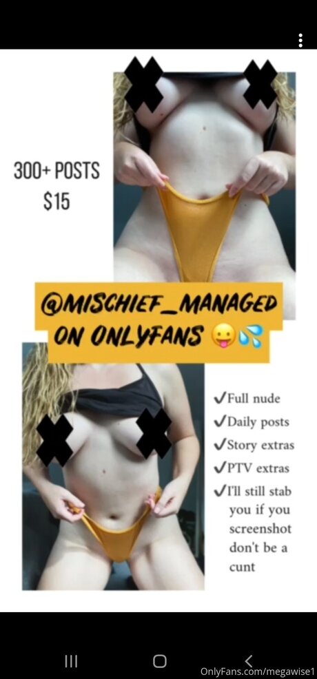 Nahá fotka uniklých OnlyFans od Megawise1